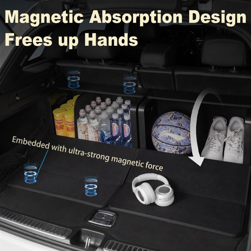 GMQ Trunk Organizers for Car,Car Organizers and Storage for SUV,Magnetic Lid with Collapsible Storage, Large Capacity for SUV, Truck, MPV (L-21.5×13×12.5 IN)
