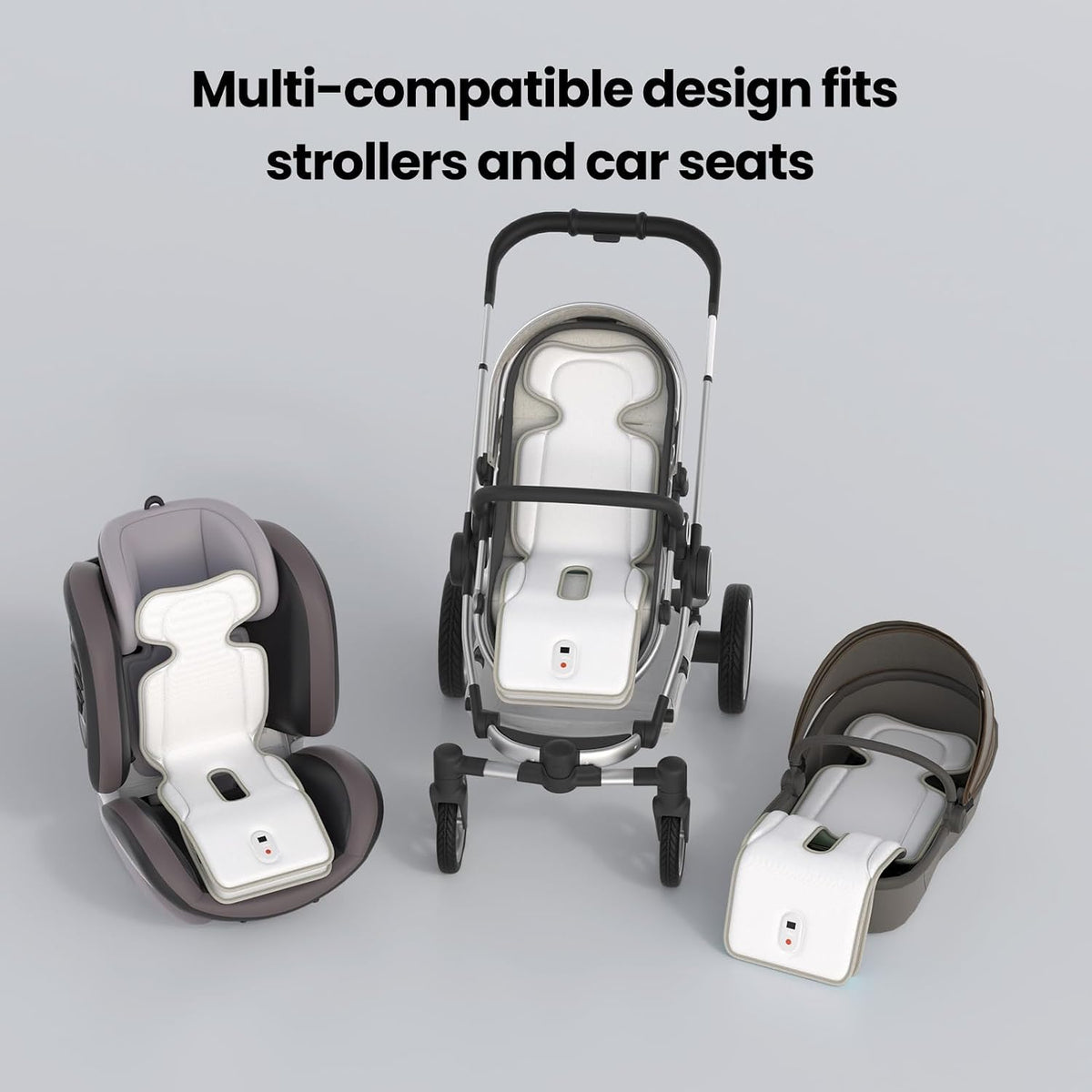 Baby Stroller Cooling Pad with 2 Built-in Blower Up to 10H MAX 10000 mAh Rechargeable 3 Speed Adjustable Car Seat Liner Cooling Cushion for Toddler Outdoors Summer Baby Essentials