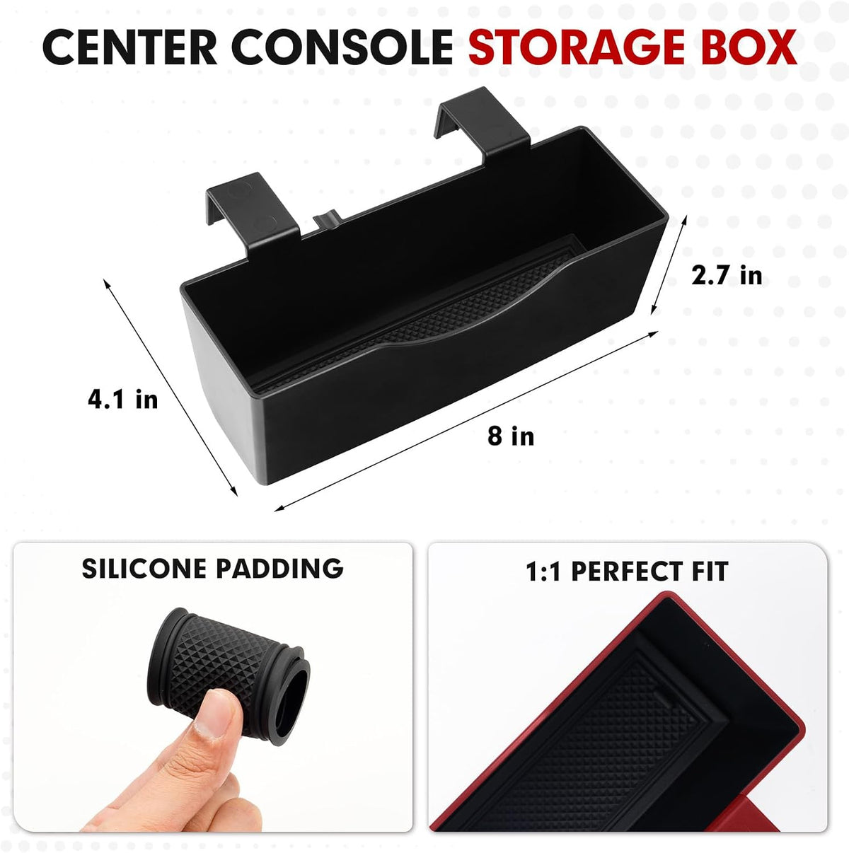 Autorder Center Console Hanging Organizer for 2022-2026 Nissan Frontier - Front Hanging Armrest Storage Box Middle Console Tray - ABS Black