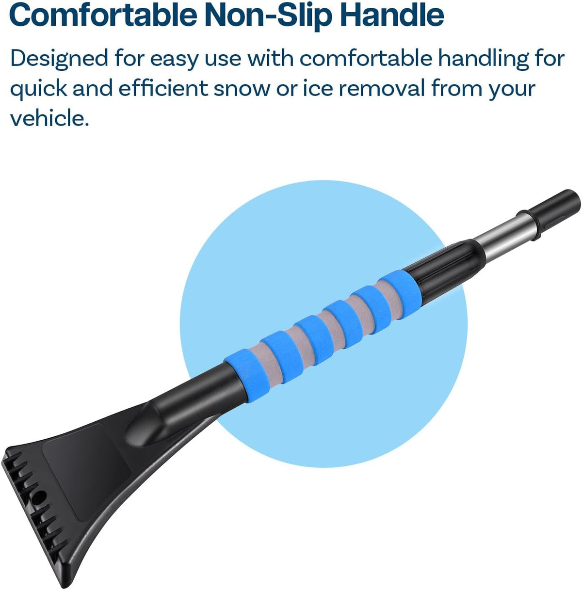 MMOBIEL Snow Brush and Ice Scraper for Car Windshield Essential Automotive Exterior Accessory, Winter Car Gadget – Detachable Universal Vehicle Snow Scraper – Durable Ergonomic Grip – Blue