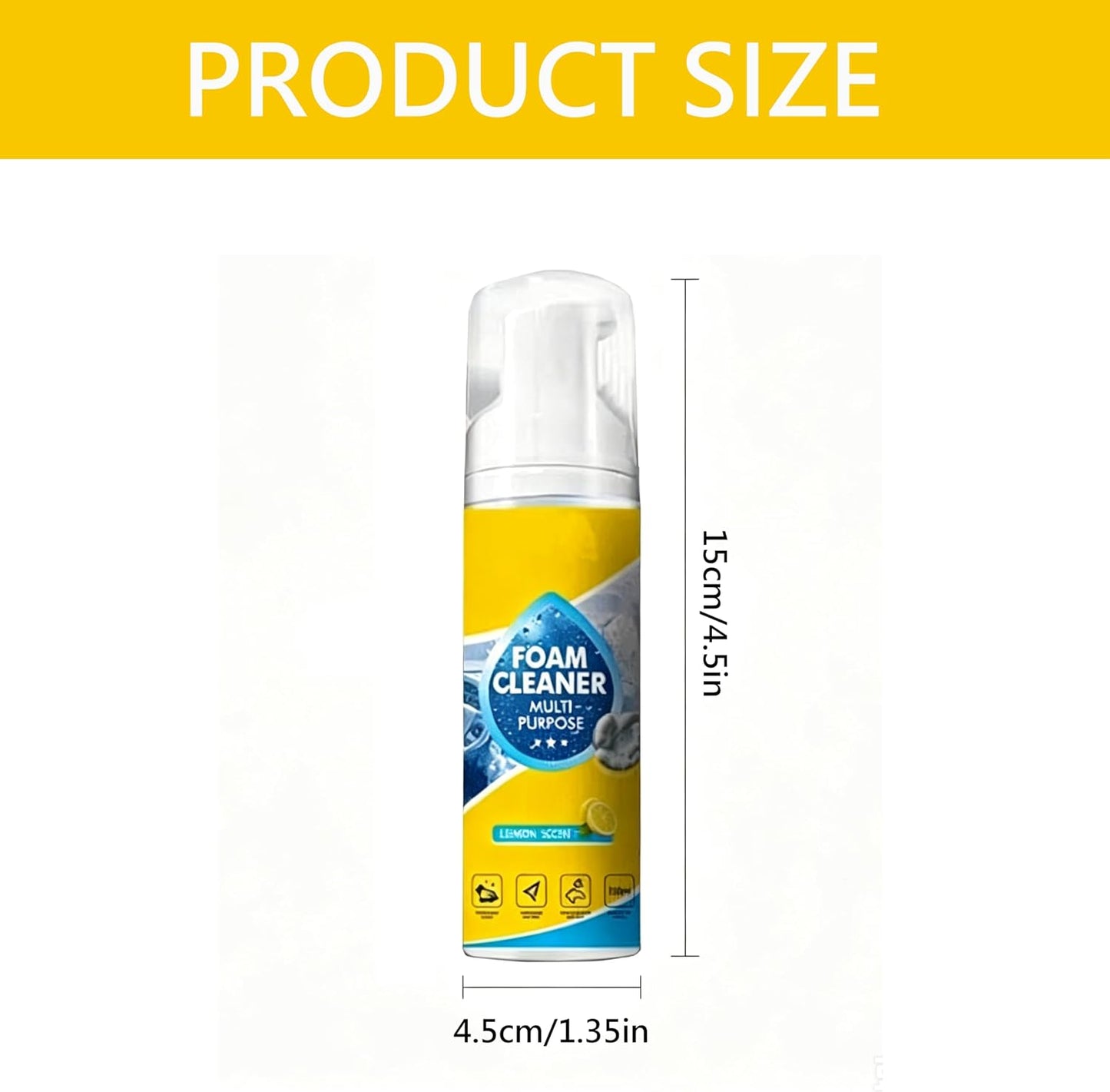 4-in-1 Multi-Enzyme Foam Cleaner, Multi Purpose Deep Cleaning Foam with Lemon Fresh Scent – Deep Clean for Car, Kitchen, Bathroom, Sofa 150ml (1)