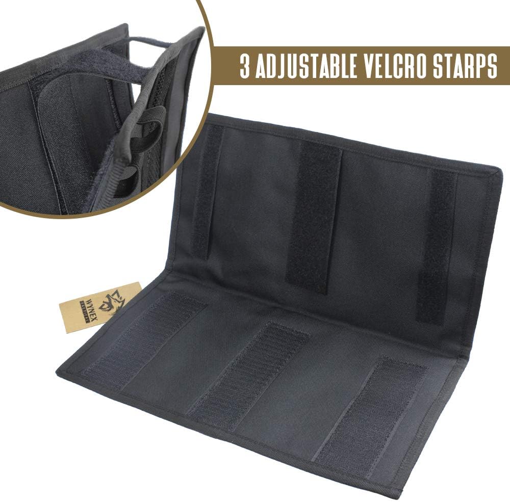 WYNEX Car Sun Visor Organizer with Double-Sided Folding MOLLE Panel, Auto Sun Visor Storage for Essentials & Tactical Gear, Compatible with Cars, Pickup, Trucks, Vans, SUVs