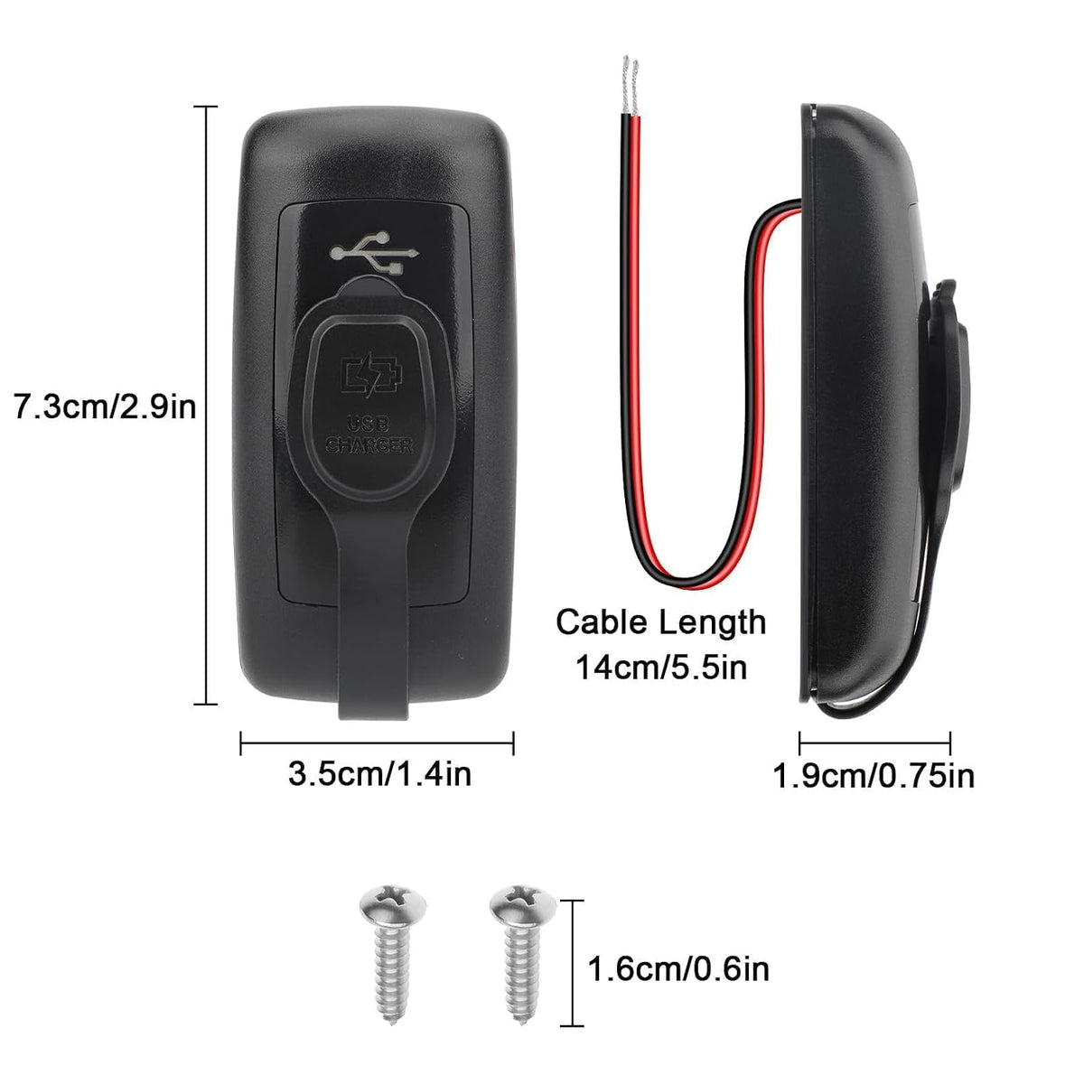 Linkstyle 2PCS 12V USB Outlet, 30W USB-C PD & Dual 18W QC3.0 for RV Marine