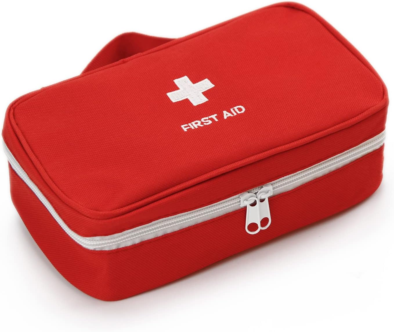 TOPASION Portable Empty First Aid Kit Bag, Travel Medicine Pouch, Small Medical Bag (2 Pieces Red)