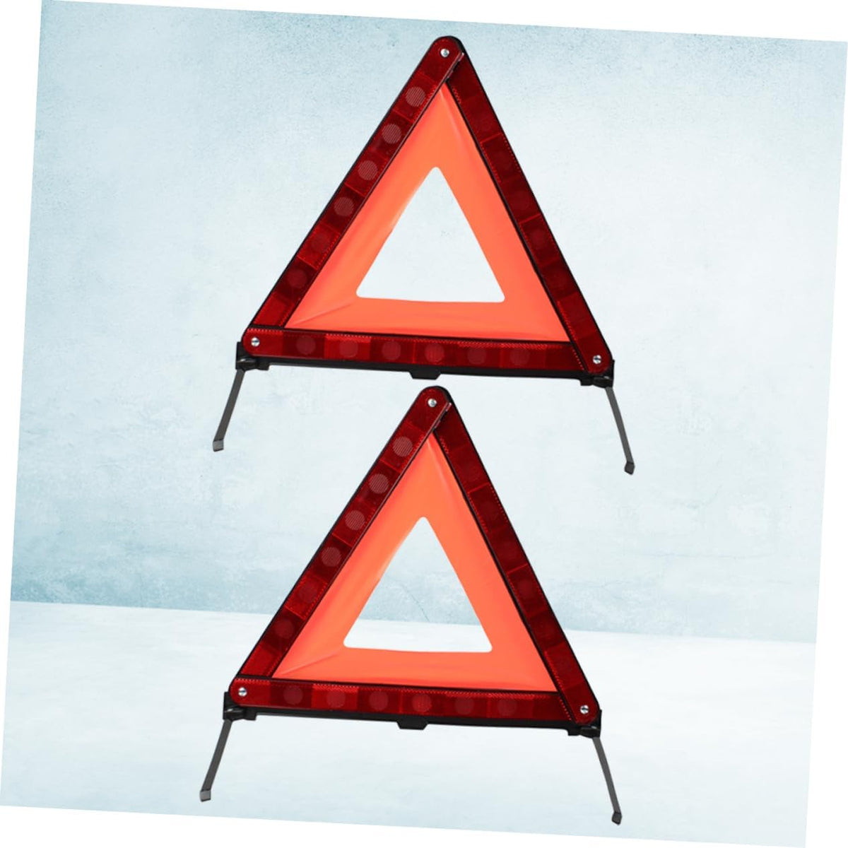 2Pcs Road Safety Warning Triangle Sign Foldable Plastic Red