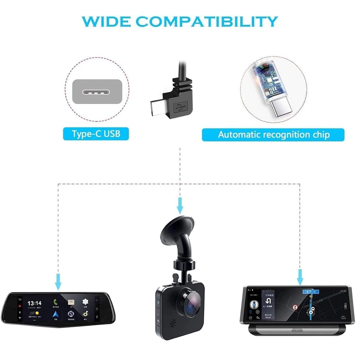 Dash Cam Hardwire Kit,USB C Polyvinyl Chloride Hard Wire Kit Fuse for Dashcam, Plozoe 12V-24V to 5V Car Dash Camera Charger Power Cord, Gift 4 Fuse Tap Cable and Installation Tool（11.5ft) , Black