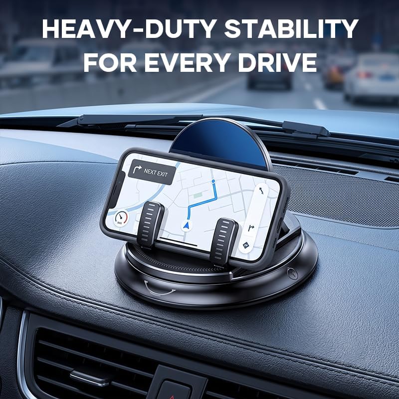 Car Phone Holder for Dashboard, 360 Degree Rotation Car Phone Mount
