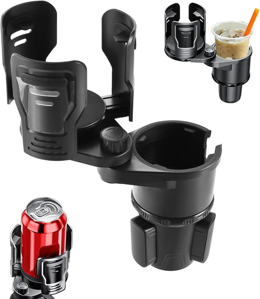 2 in 1 Expandable Cup Holder, 360° Rotating Cup Holder Expander for Car with Locking Function, All Purpose Car Cup Holder Base