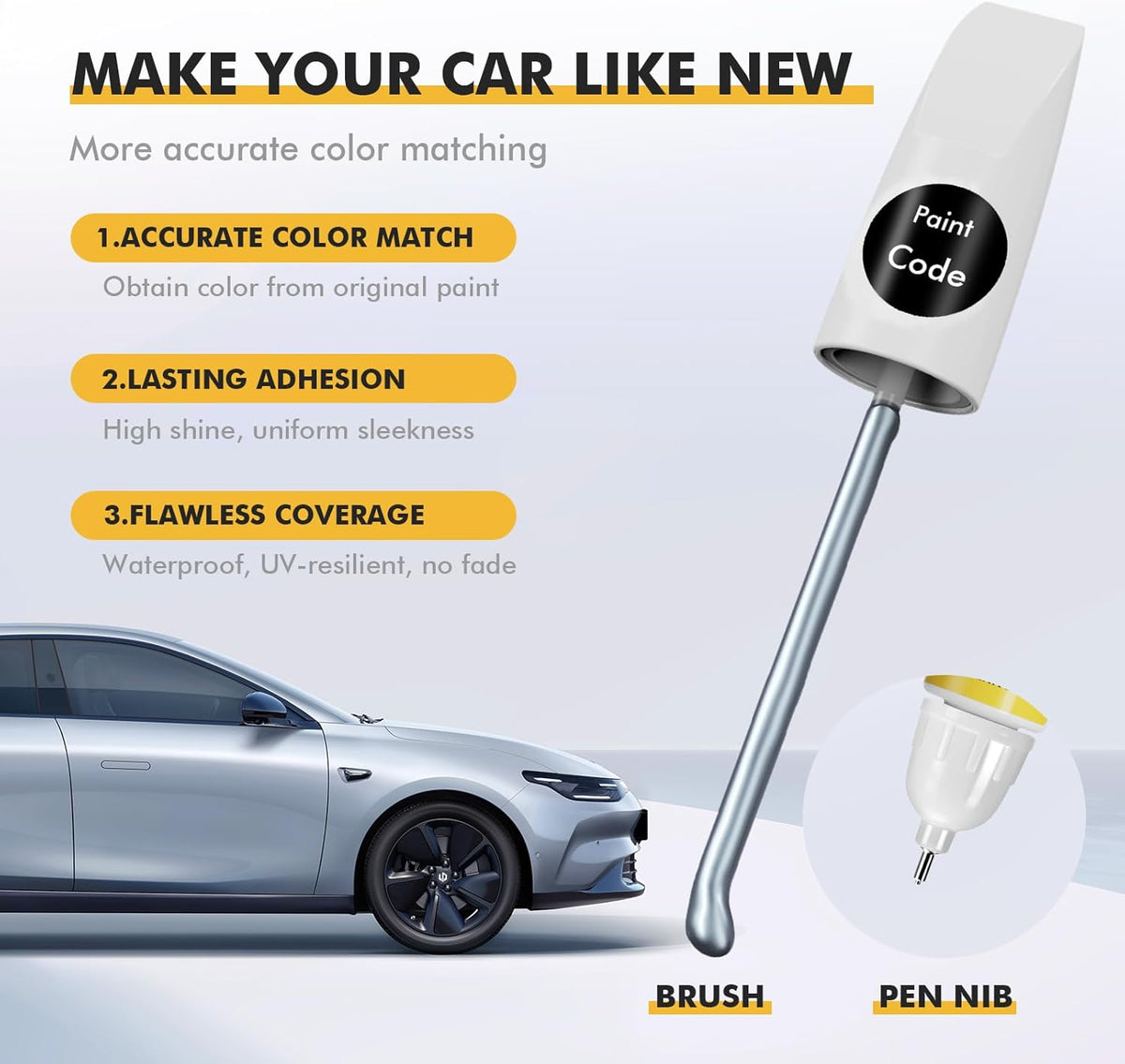 ((1G3) Magnetic Gray Metallic) Touch Up Paint for Toyota, Car Paint Scratch Repair Kit, 2 in 1 Premium Scratch Remover Pen with Exact Color-Matched