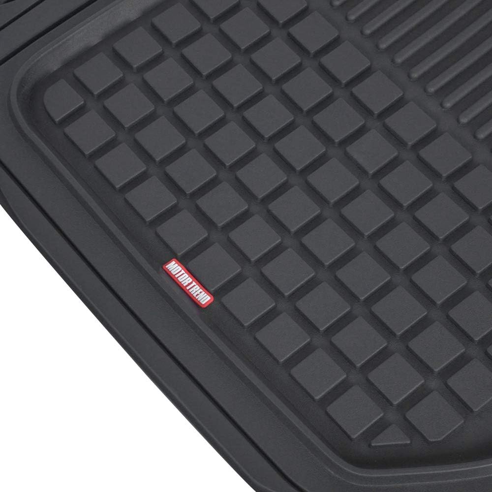 Motor Trend Flextough Semi-Custom Fit Car Floor Mats for Coupe Sedan Van SUV & Truck - Odorless Heavy Duty Rubber Floor Liners 4 Pieces Set - Trimmable (Black) (MT180)