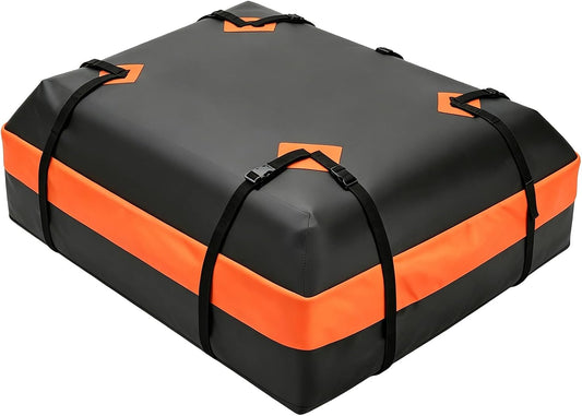 15 Cubic Feet Heavy Duty Waterproof Car Rooftop Cargo Carrier Bag | for All Vehicles with/without Rack, Includes Anti-Slip Mat, Reinforced Straps, Door Hooks, Storage &amp; Luggage Lock