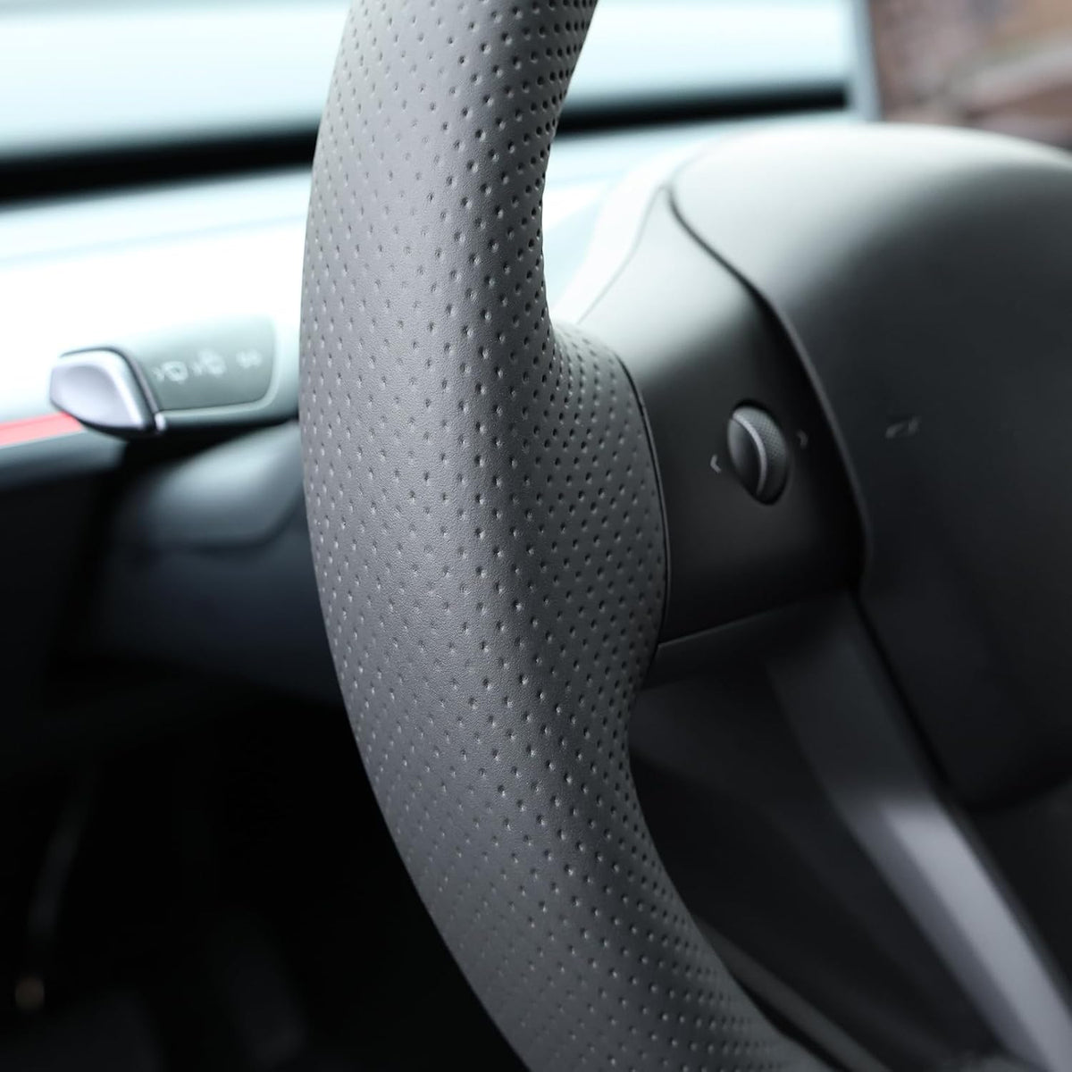 MEWANT Stitch On Steering Wheel Cover for Tesla Model 3 Tesla Model Y