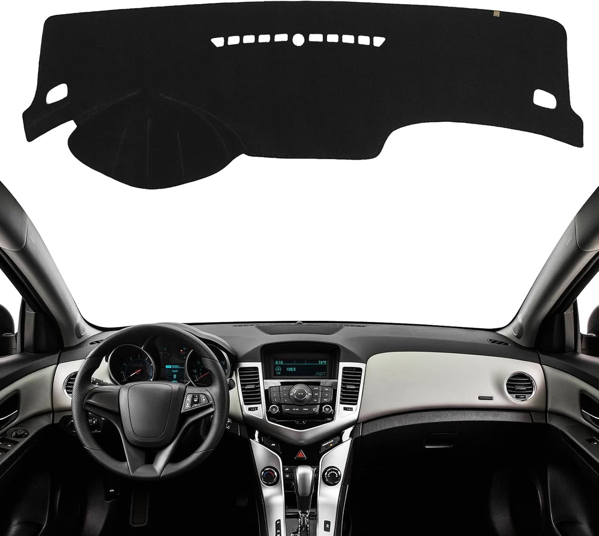 Dashboard Cover Dash Mat Fit for Chevy Malibu 2023-2016 (Without HUD Models),Car Dash Board Mat Anti-Glare Carpet,Non-Slip Pad Sunshield Protector (Black)