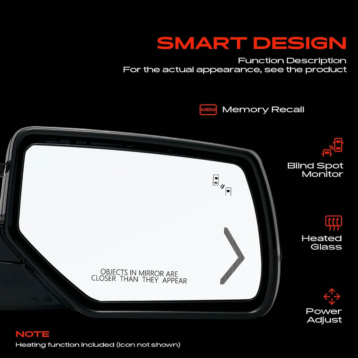 A-Premium Pair (2) Driver and Passenger Side Power Door Mirror
