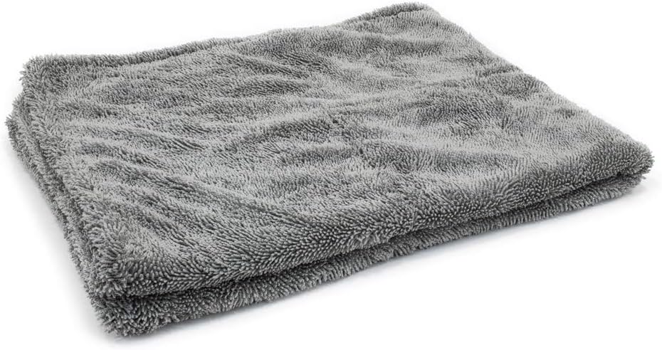 Autofiber Dreadnought Microfiber Towel, Superior Absorbency for Drying Cars, Trucks, and SUVs, Double-Twist Pile and One-Pass Vehicle-Drying Towel - Pack of 1 - Blue/Gray (20 inch x 30 inch)