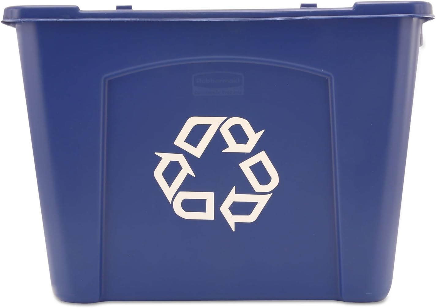 Rubbermaid Commercial Products Stackable Recycling Bin, 18 Gallon, Blue Storage Container, For Garage/Kitchen use for Boxes/Paper Recycle (Pack of 6)