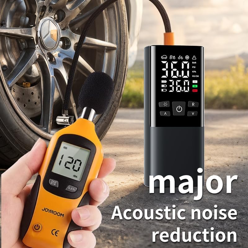 Portable Tire Inflator Air Compressor with LCD Display, LED Light, and Auto-Shut Off Function 150 PSI Portable Air Pump for Cars, Motorcycles, Bicycles, Balls, and More