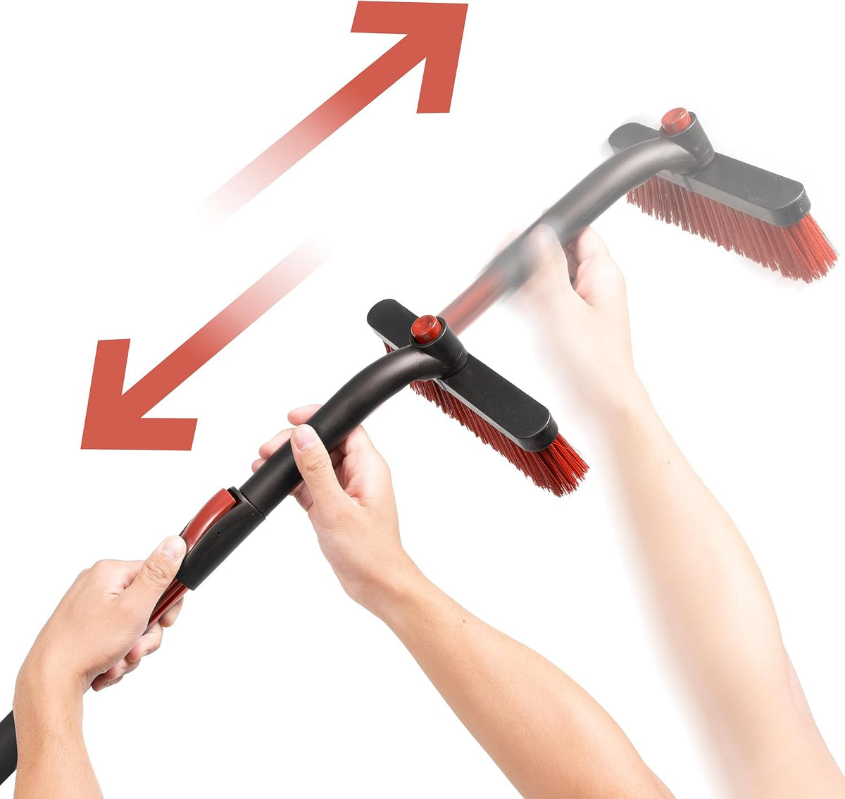BDK Motor Trend 39" Extendable Snow Brush with Built-in Car Ice Scraper – Ergonomic 2-in-1 Snow Scraper for Car with Rotating Head, Durable Aluminium Windshield Scraper for Ice and Snow