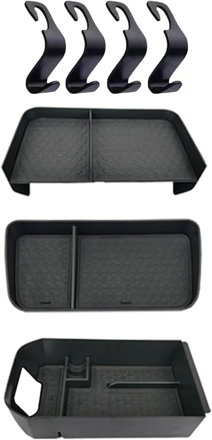 7PCS Upgrated Center Console Organizer for Toyota RAV4 2026 2025 2024 2023 2022 Dashboard Storage Organizer, Console Divider Storage Tray, Armrest Storage Box, 4of Car Hooks for RAV 4 Accessories