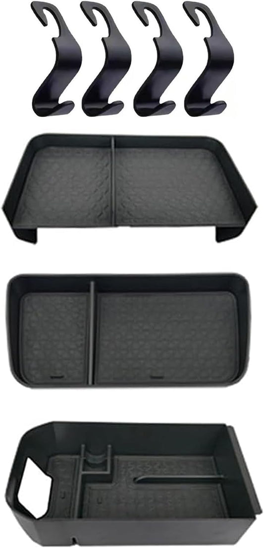 7PCS Upgrated Center Console Organizer for Toyota RAV4 2026 2025 2024 2023 2022 Dashboard Storage Organizer, Console Divider Storage Tray, Armrest Storage Box, 4of Car Hooks for RAV 4 Accessories