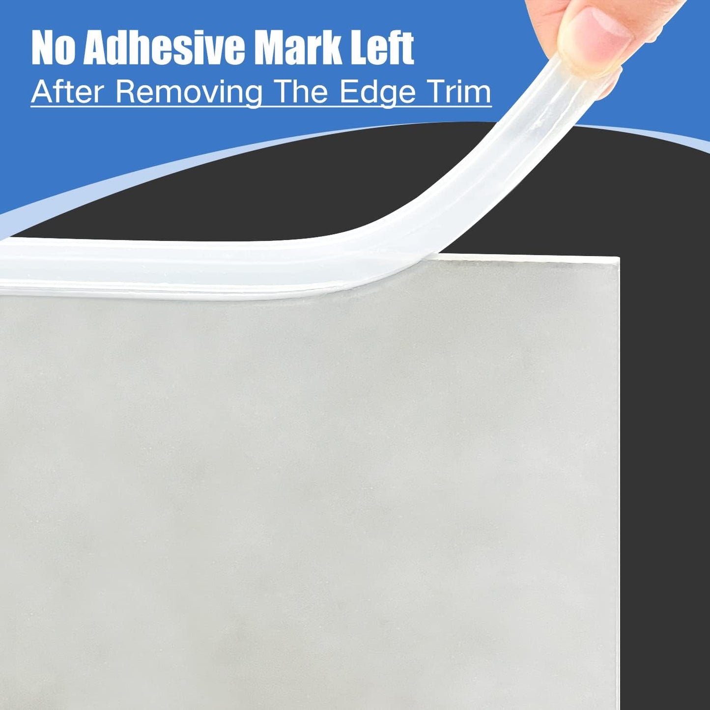 Clear Rubber Edge Trim, Self-Adhesive Transparent Edge Protector for Sheet Metal Parts, Car Doors, Flexible Silicone Rubber Material, Size 1/16"(1mm), Fit 0-3/32"(2mm), U Channel Edge Guard, 20Ft