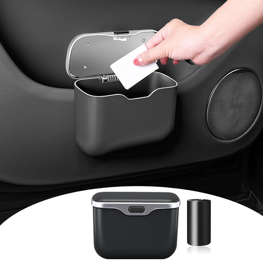 HOLDCY Car Trash Can, Waterproof Multi‑Functional Auto Trash Bin for Door/Console/Seat Back, Universal Vehicle Garbage Can for Car/Truck/SUV Drivers (Black)