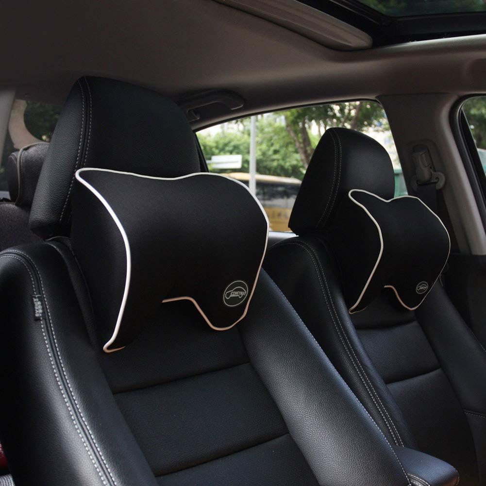 Car Neck Support Pillow for Neck Pain Relief When Driving,Headrest Pillow for Car Seat with Soft Memory Foam – Black