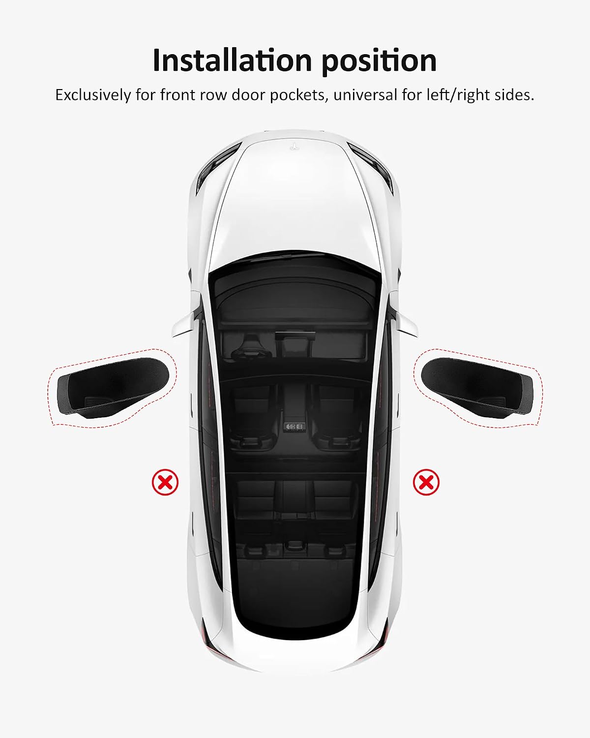 for Tesla Model 3 Highland 2024 2025 2026 Front Door Pocket Insert Trash Can, Model 3 Accessories Side Door Garbage Storage Organizer 2-Pack