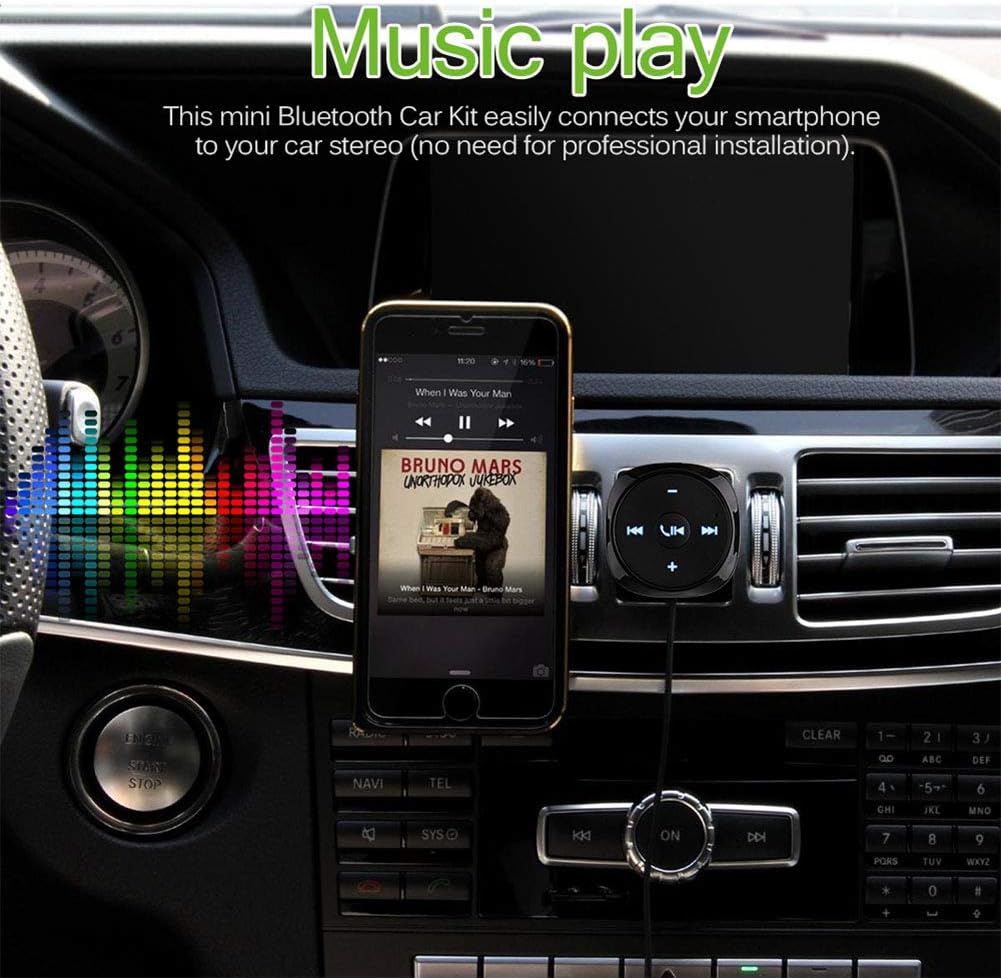 Bluetooth FM Transmitter for Car, Wireless Bluetooth 2.1 Car Kit Receiver Hands-Free Call 3.5Mm AUX Audio Music Adapter USB Charger