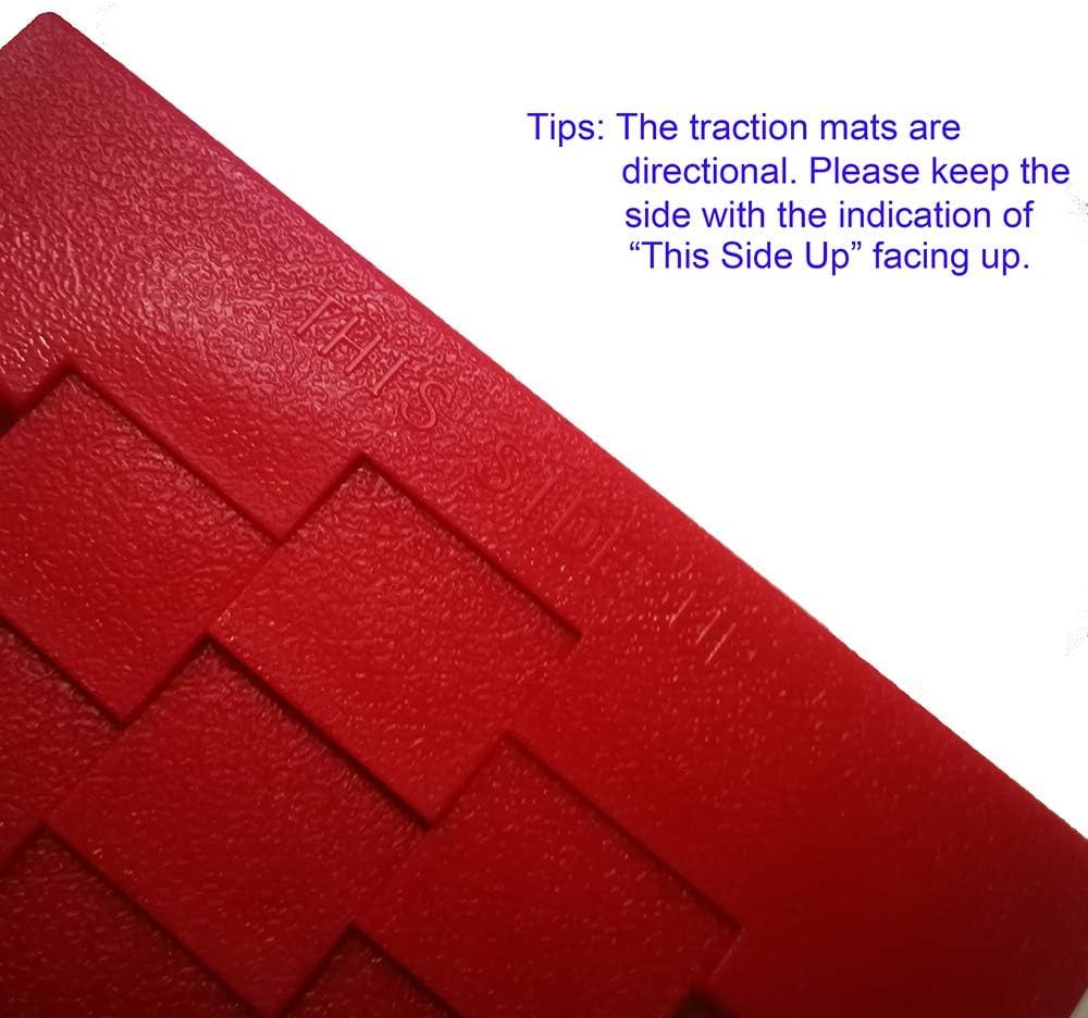 Foldable Emergency Tire Traction Pad, Car Escaper, Ideal to Unstuck Your Car From Snow, Ice, Mud and Sand -2 Pack