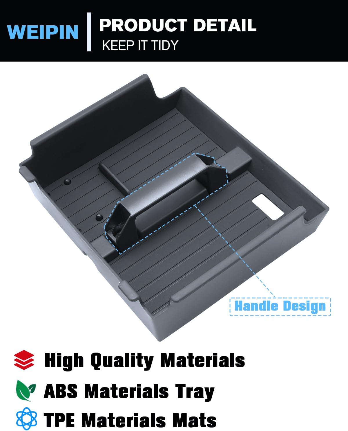 For 2Pcs Center Console Armrest Organizer Tray ABS Materials& Silicone Cup Holder Insert Compatible with 2025-2026 Toyota 4runner - 6th Gen 4Runner