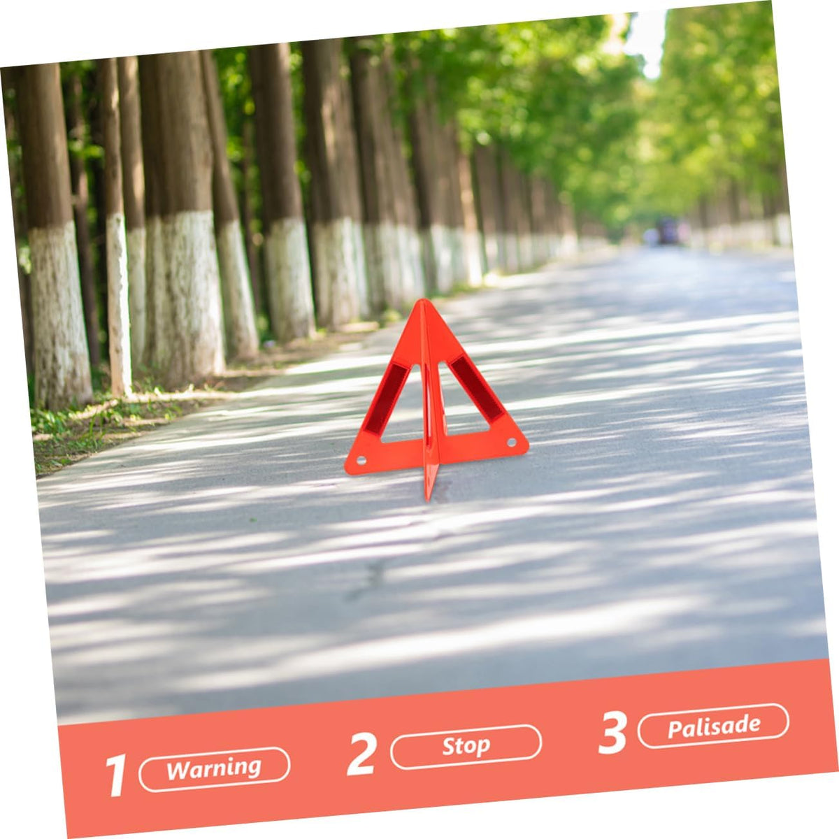 Gatuida 3pcs Reflective Warning Triangles for Vehicles Emergency Roadside Safety Signs Foldable Stable Design for Breakdown Alerts Multi-purpose Use Easy to Store