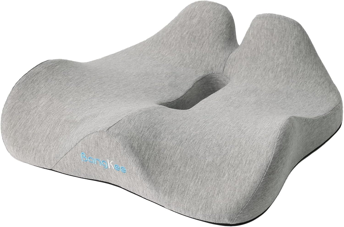 18x16 Inch Memory Foam Seat Cushion for Office, Car, Travel | Grey Chair Cushions with Removable Cover, Non-Slip Bottom and Carry Handle