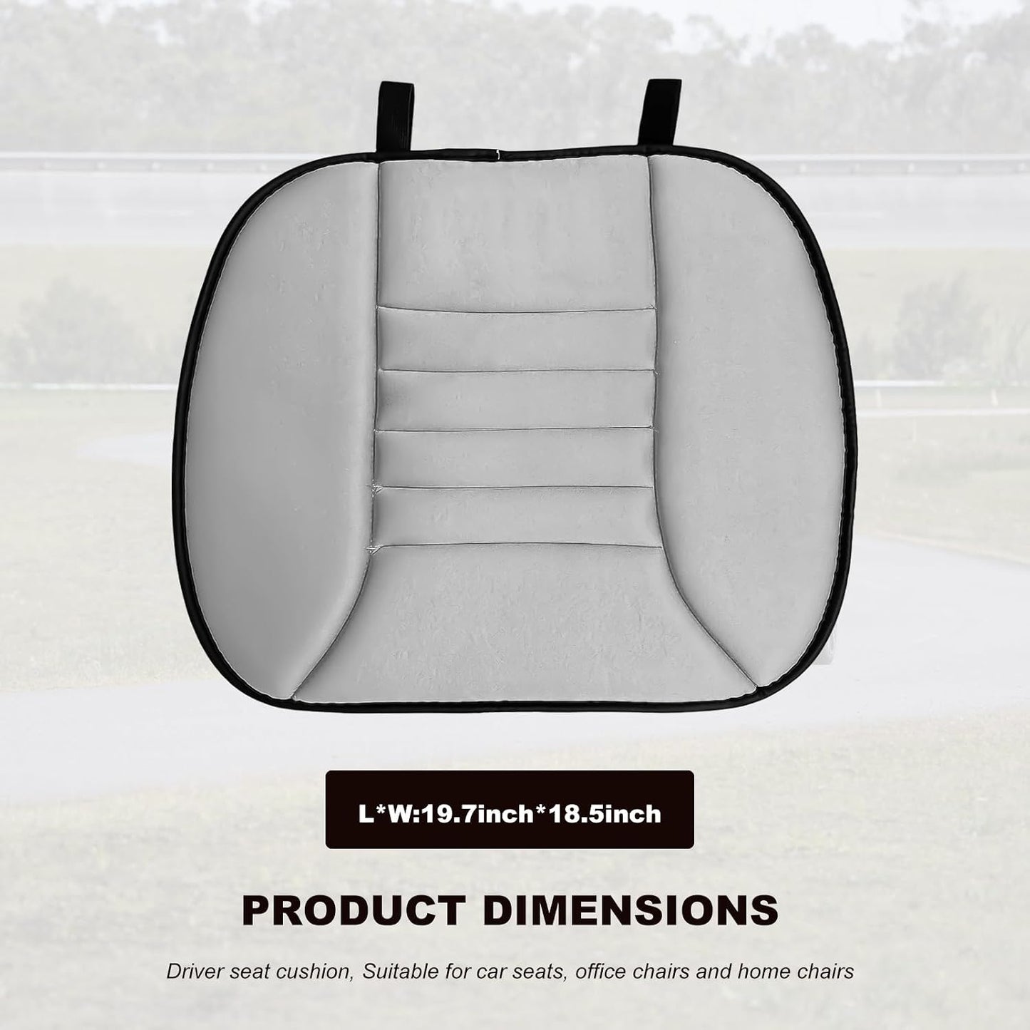 Car Seat Cushion Chair Cushions, Breathable Driver Seat Protector with 1.2" Thick Comfort Memory Foam, Non-Slip Pressure Relief Driver Seats Pillow for Vehicle Office Home (Gray)