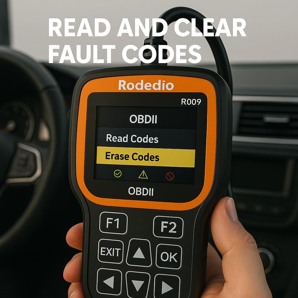 R009 OBD2 Scanner - Car Diagnostic Tool & Code Reader with Battery Tester for All OBDII Vehicles Since 1996, Check Engine Light Reset, CAN Protocol Scanner, Plug & Play Scan Tool