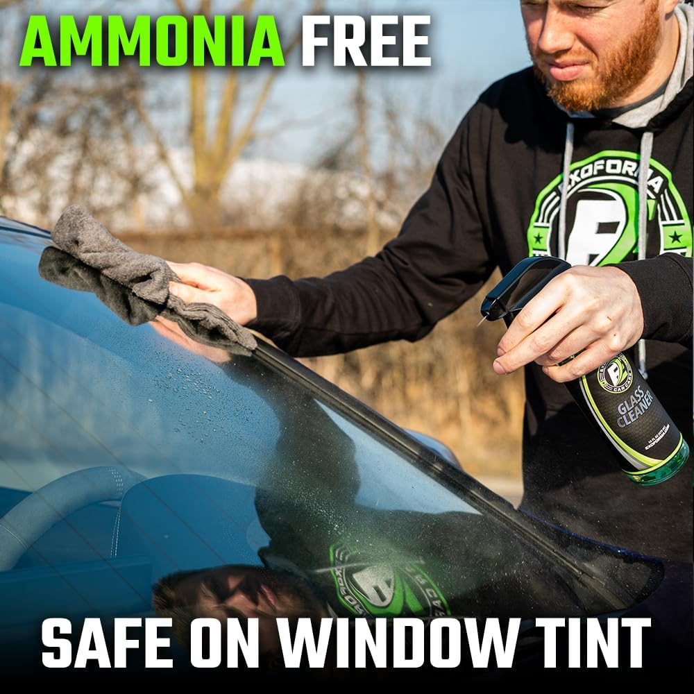 ExoForma Glass Cleaner - Streak Free Window & Glass Cleaner | Crystal Clear Finish | Safe On Window Tint, Nav Screes, Mirrors & More | 16 oz