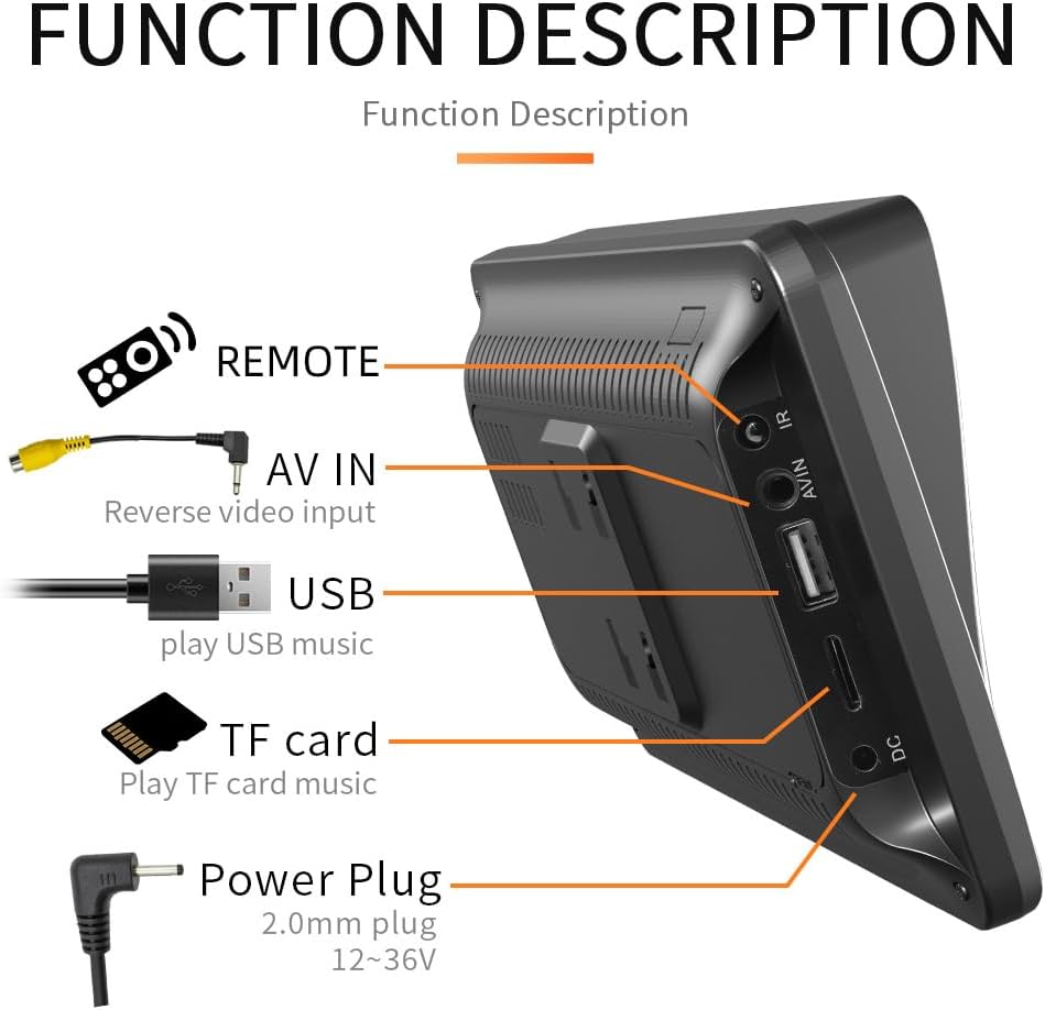 Carplay Screen for Car, 7" Wireless Carplay & Android Auto Portable Car Stereo with Mirror Link, GPS Navigation, Voice Control, Bluetooth/AUX/FM Transmitter, Plug & Play Car Play Screen