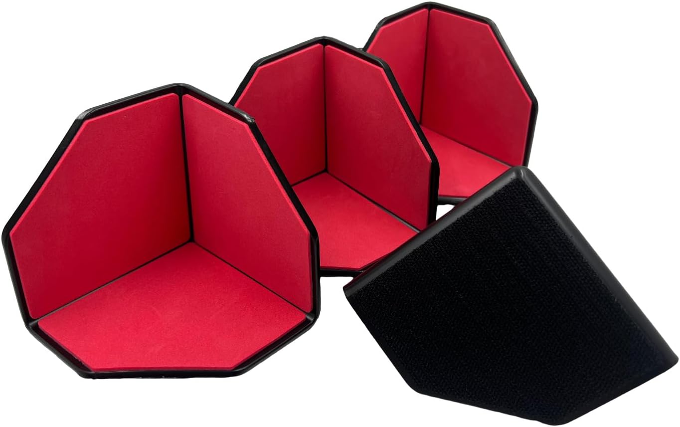 4 Pack Adjustable Hook and Loop Trunk Organizer Blocks for Car & Truck | Non-Slip Lining, Designed for Felt-Lined Car Interiors (3.94"x3.94"x3.94")