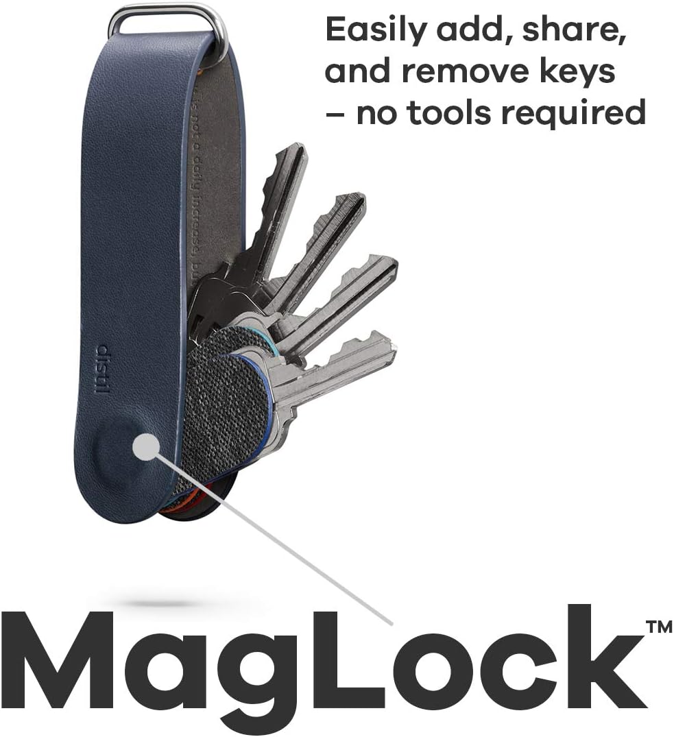 Distil Union Ferris KeyLoop Key Organizer | Includes Leather Cover, 5 KeyMods, & FobRing | Holds up to 6 Keys + Car Key