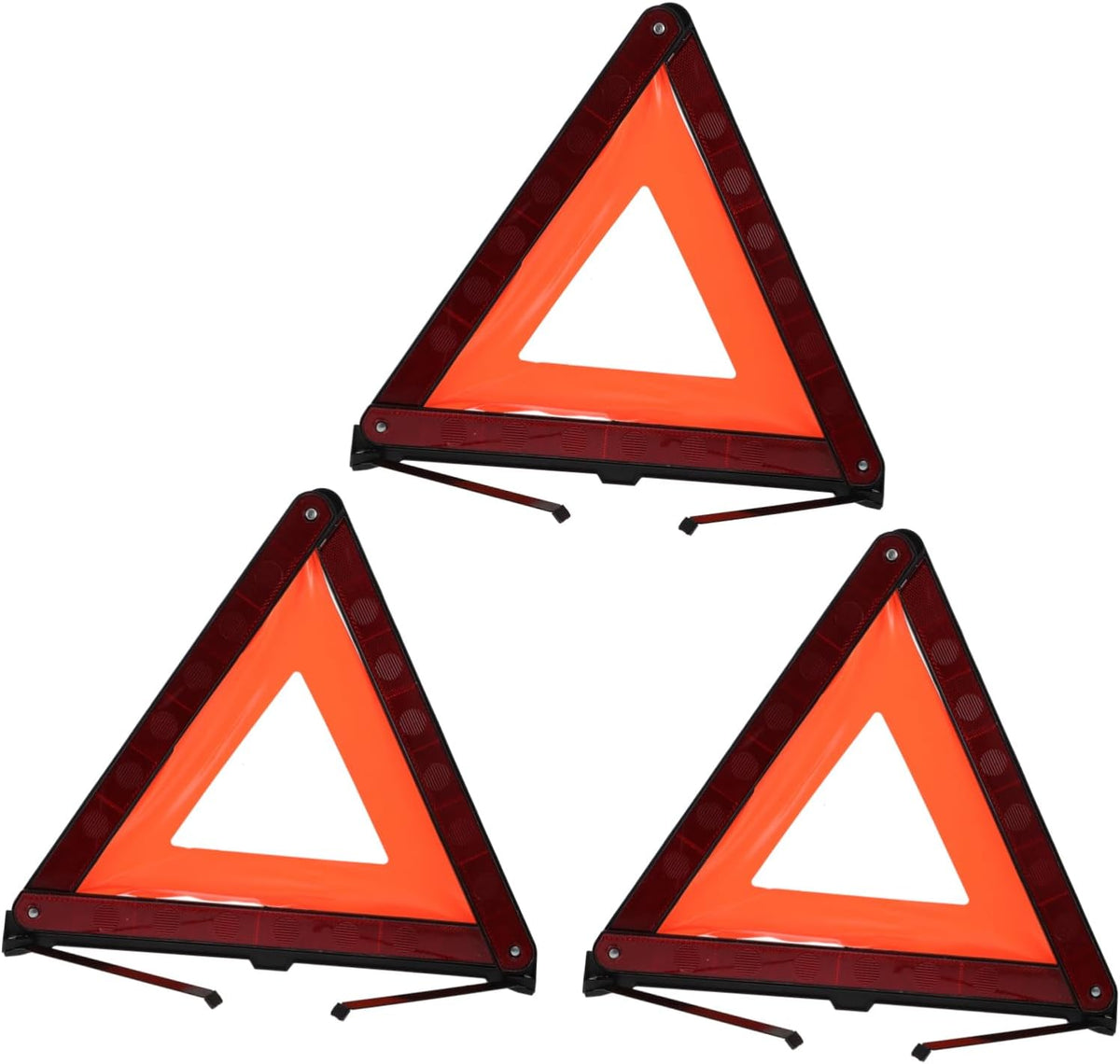 3 Pack Reflective Triangle Warning Signs for Car Roadside Emergencies