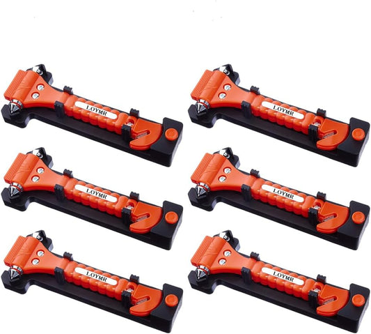6 PCS Car Safety Hammer Auto Car Window Glass Hammer Breaker and Auto Safety Seatbelt Cutter 2-in-1 Emergency Escape Tool