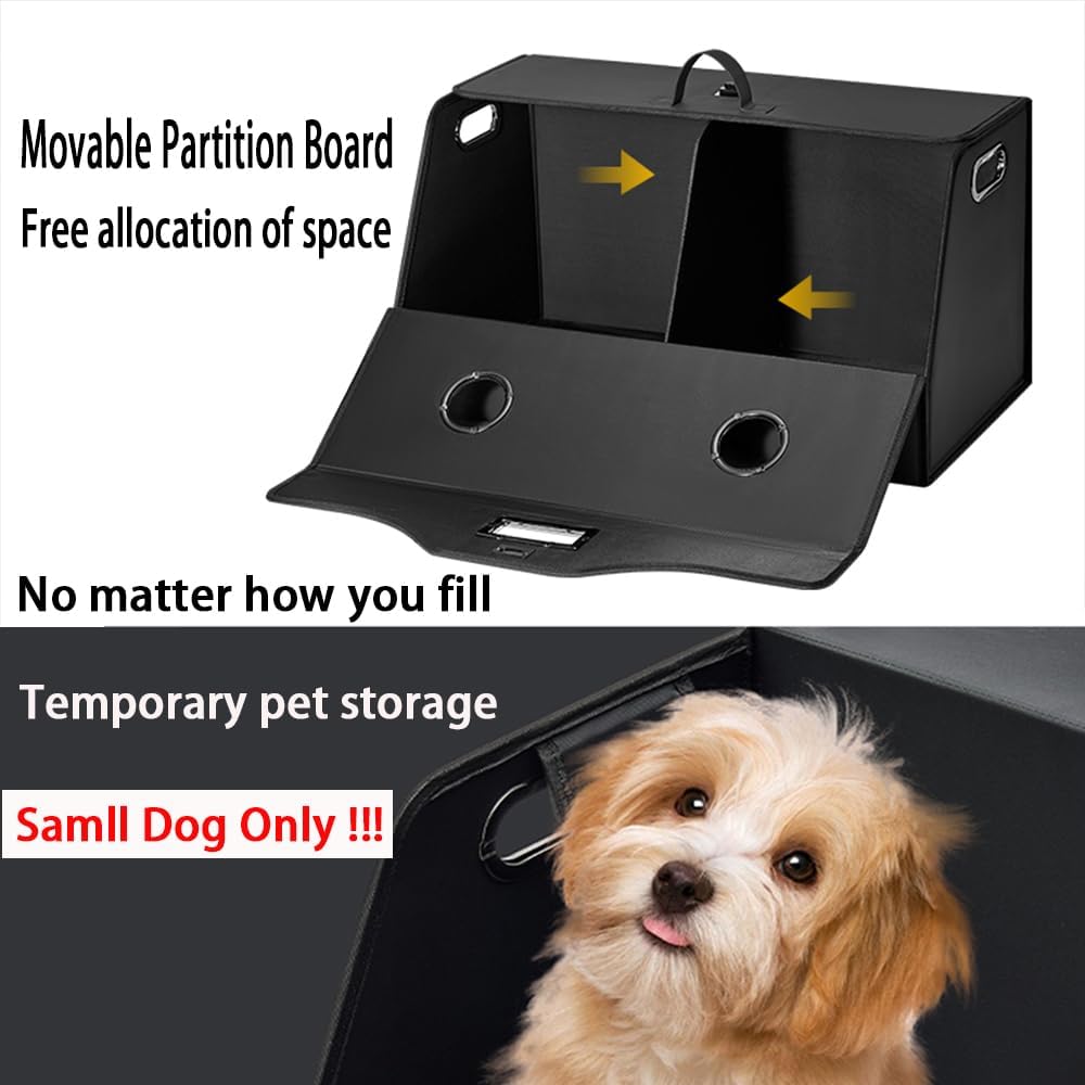 Leather Trunk Organizer,Foldable,Multi-Compartment,With Breathable Holes for Car SUV Truck MPV,Camping Picnic,Home Large 26 * 13.7 * 13.7 inch Orange
