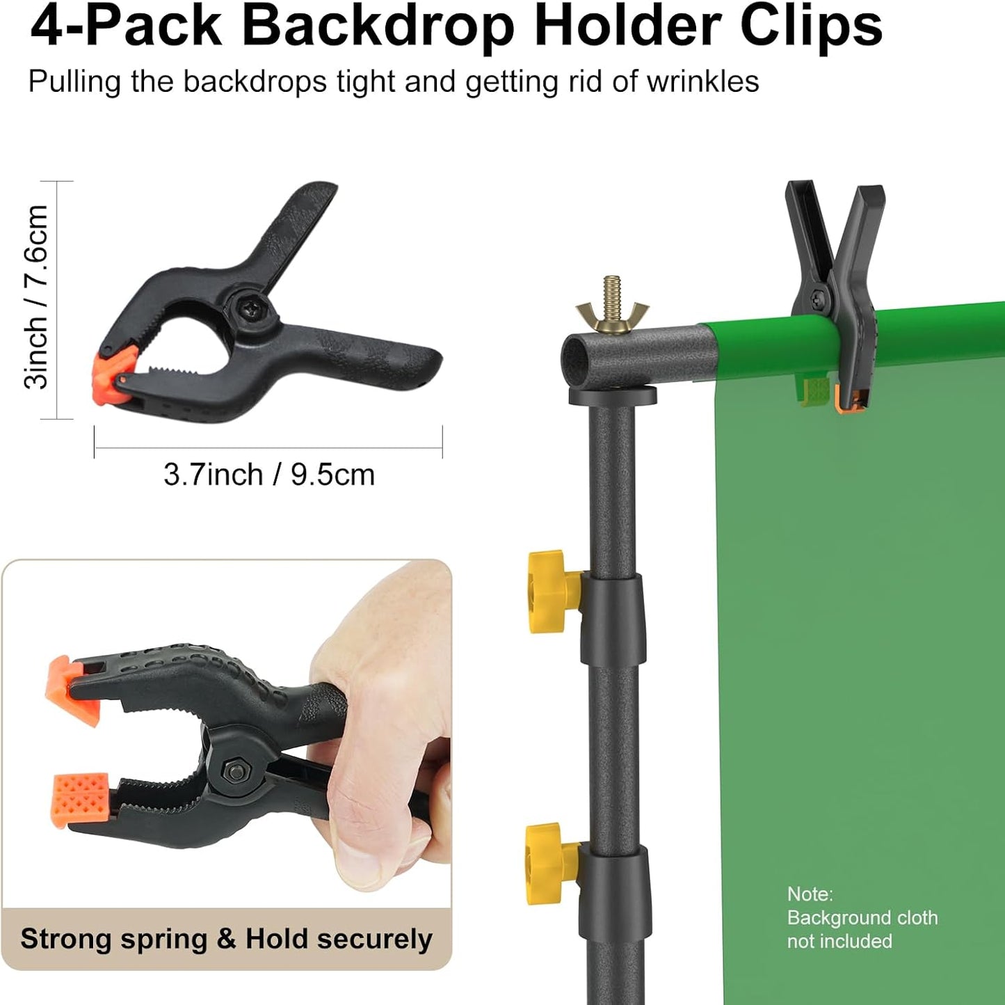 LINCO Lincostore Backdrop Support Stand Kit 10x6.5ft Adjustable Photography Studio Photo Background Support System with Carrying Bag for Green Screen Muslin, 4171