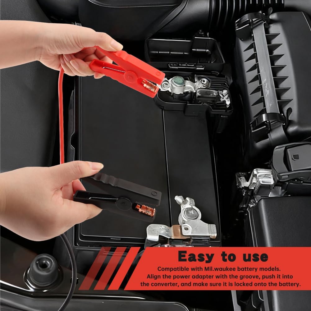 Jumper Cables with Adapter Compatible with Milwaukee M18 Battery