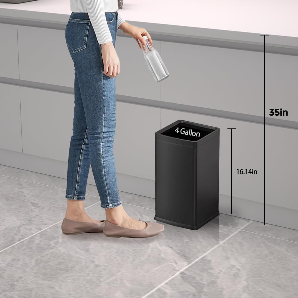 4 Gallon Black Bathroom Trash can