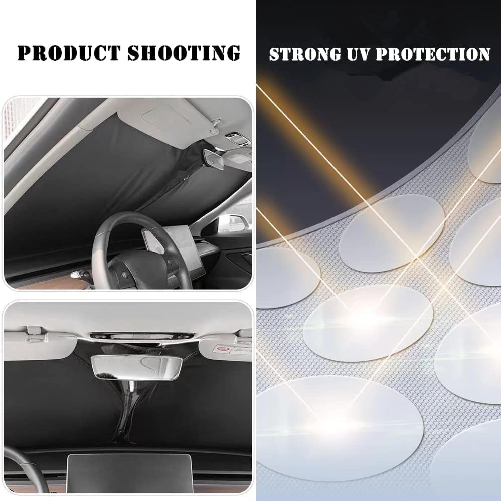 Windshield Sun Shade for 2018-2026 Ford Expedition Foldable Car Front Window Sunshade Accessories 4-Layer 240 T Sun Visor Protector Reflective Cover Block UV Rays & Sun Heat