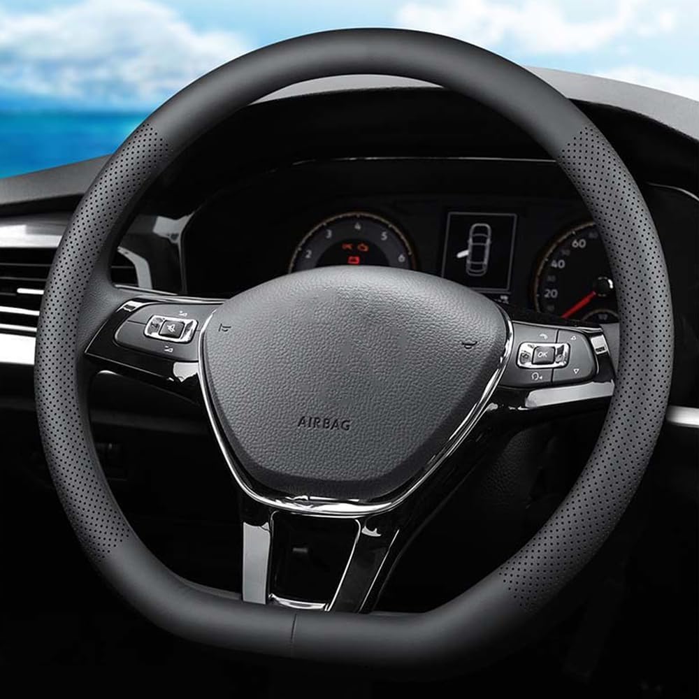 D-Shaped Car Steering Wheel Cover for Volkswagen VW Atlas Tiguan ID.4 Jetta