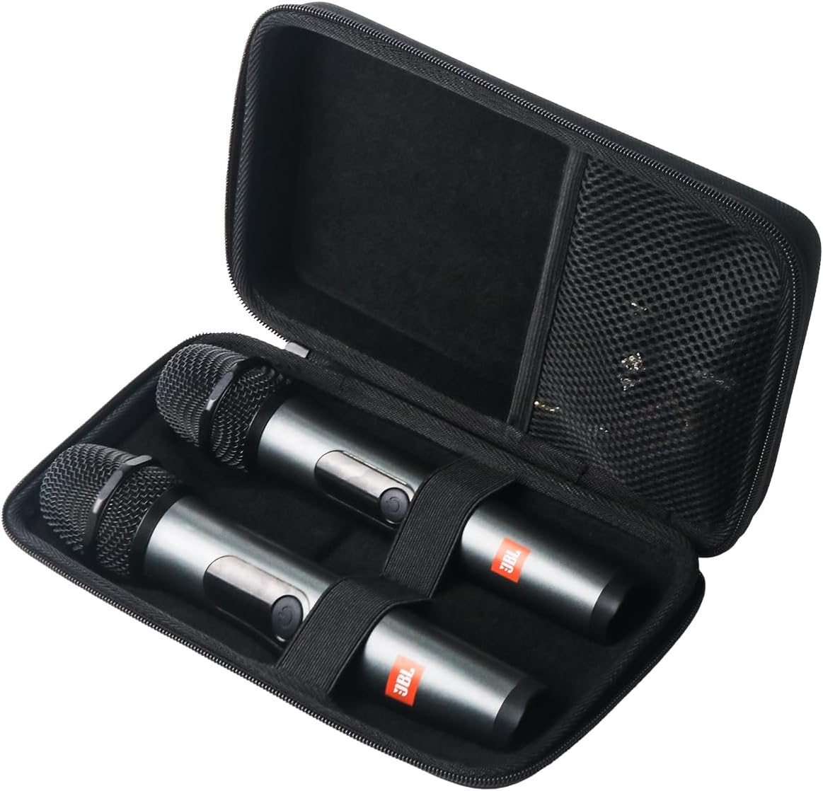 Hard Carrying Case Compatible with JBL Wireless Two Microphone System,Storage JBL Mic, Receiver, Adapter, AA Batteries-Black (Box Only)
