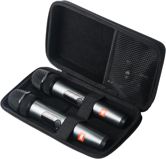 Hard Carrying Case Compatible with JBL Wireless Two Microphone System,Storage JBL Mic, Receiver, Adapter, AA Batteries-Black (Box Only)