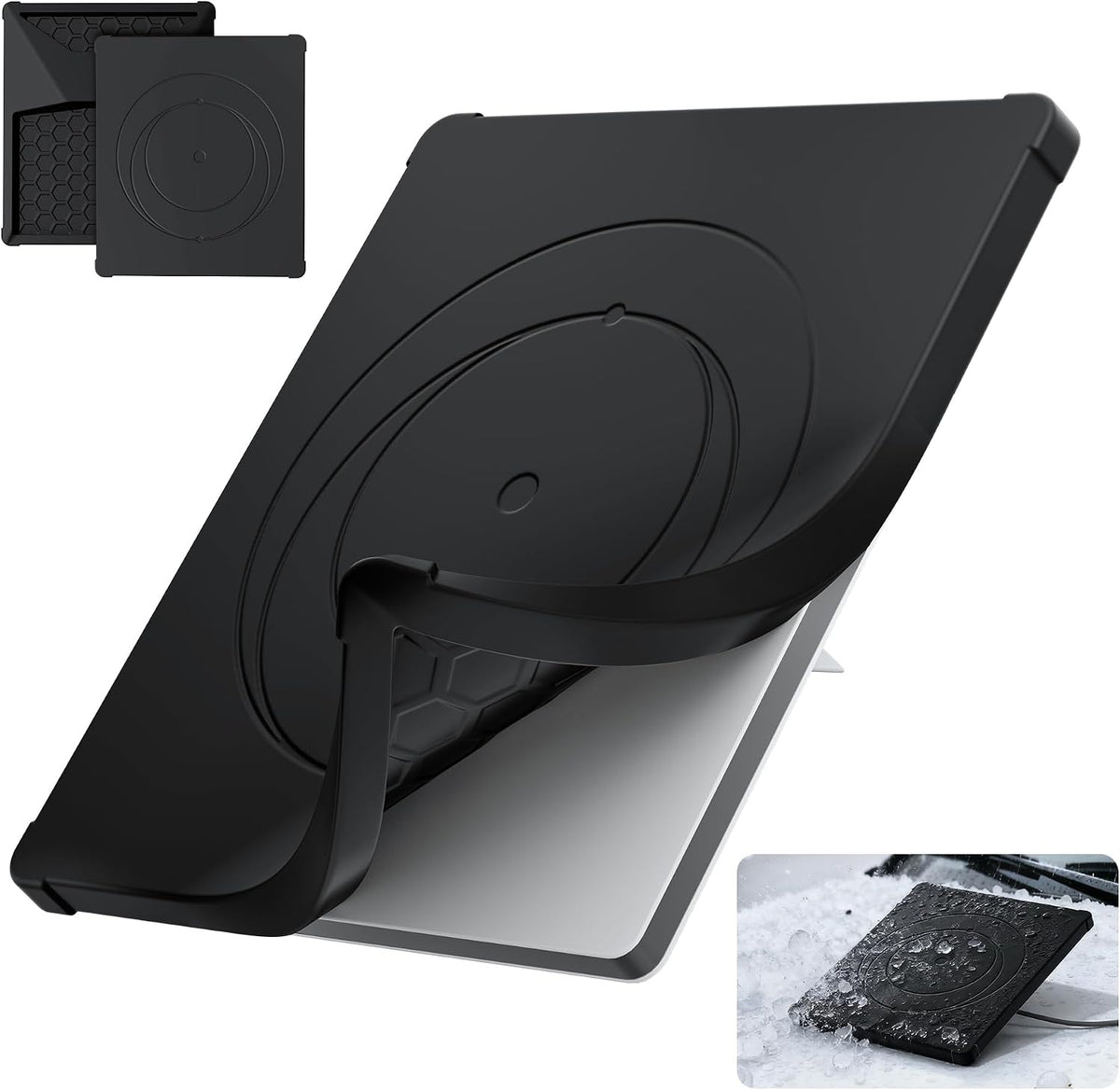 Starlink Mini Cover Rugged Silicone Protective Cover Hexagonal Heat Dissipation Vents Heavy Duty Starlink Mini Accessories 4X Shock-Absorbing Reinforced Armor Corners All-Weather Dustproof